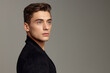 © SHOTPRIME STUDIO - Handsome man fashionable hairstyle black jacket luxury