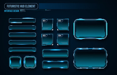 Poster - futuristic technology frames interface hud element design for ui games. web and app. Futuristic user interface. Vector design template