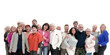 © ASDF - Group of happy people isolated over a white background