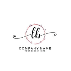 Wall Mural - LB beautiful Initial handwriting logo template