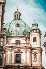 Wall Mural - Baroque dome of Peterskirche, St. Peter's Church in historic vienna city center