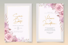 Pink Floral Wedding Card Design