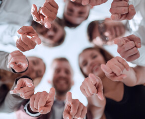 Wall Mural - team of young business people pointing at you