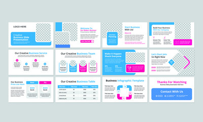 Wall Mural - Business Slide presentation layout design Template with cover use for company profile, brochures, leaflet, magazine.