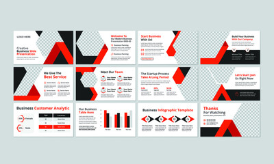 Wall Mural - Business Slide presentation layout design Template with cover use for company profile, brochures, leaflet, magazine.