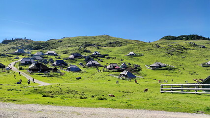 Sticker - Mountain pasture farms Velika Planina in Slovenia