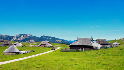 Wall Mural - Mountain pasture farms Velika Planina in Slovenia