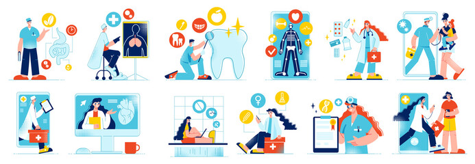 Poster - Remote Medicine Icons Collection