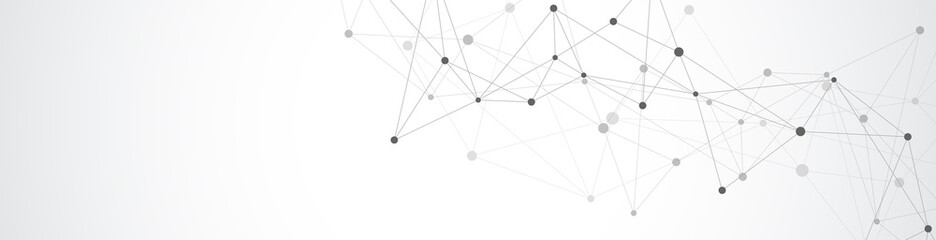website header or banner design with abstract geometric background and connecting dots and lines. gl