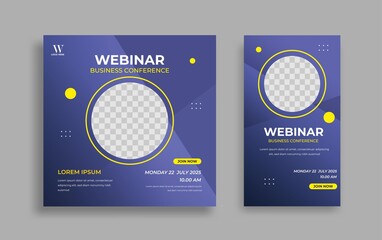 Wall Mural - modern webinar editable social media banner template. anyone can use this easy design promotion web 