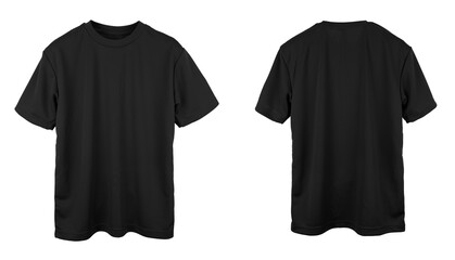 Wall Mural - blank t shirt color black template front and back view on white background