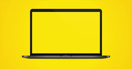 Aufkleber - Laptop computer with blank green. Modern devices mockup. laptop with green screens. Motion graphic design. 4k video