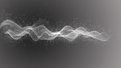 Fototapete - Internet technology network. Abstract black and white background. Large amount of data. 3d rendering.