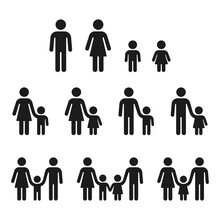 Parents With Children Icons