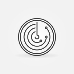 Poster - Radar or Radiolocation vector thin line concept round icon