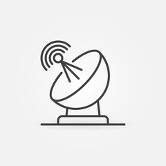 Poster - Parabolic Satellite Antenna vector concept outline icon
