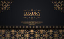 Luxury Gold Floral Background With Decorative Frame
