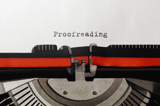 Text Proofreading typed on retro typewriter