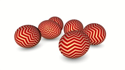Poster - Video cut of Easter eggs on a white background.
