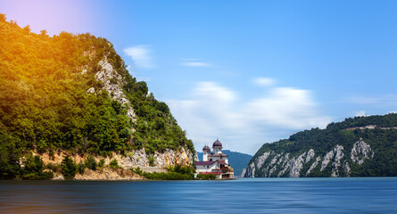 Wall Mural - The Monastery at the Iron gates national park,  between Serbia and Romania