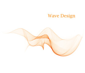 Wall Mural - Abstract smooth color wave vector. Curve flow orange motion illustration