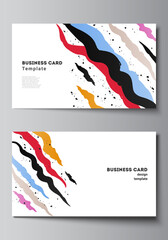 Poster - Vector layout of two creative business cards design templates, horizontal template vector design for creative agency, corporate, business, portfolio, pitch deck, startup.