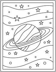 Canvas Print - 
A perfect vector of uranus planet designed on coloring page 

