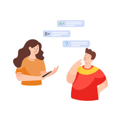 Wall Mural - 
Online chat in flat editable illustration

