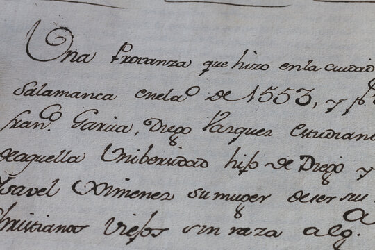 Detail of a 16th century manuscript written in Old Spanish