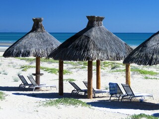 Wall Mural - lounge chairs on the beach