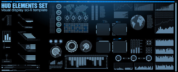 Poster - futuristic vector hud interface screen design. digital callouts titles. hud ui gui futuristic user i