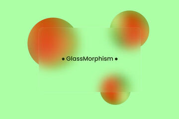 Poster - Abstract background. Transparent frame in glass morphism style