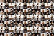 © shunevich - Collage of a lot of happy people.Headshots collection, collage mosaic. Many lot of multicultural different male and female smiling faces looking at camera. Many smiling faces