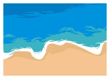 Beach And Sea. Simple Flat Illustration. Top View.