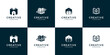 Set of creative bookstore logo design template