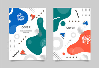 Memphis design cover collection. - Vector.