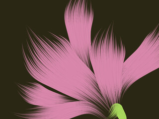 Poster - 
A trendy flower abstract background illustration, brush stroke

