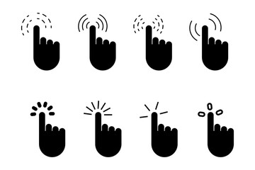 Poster - Hand click icon.  Click button isolated. Hand pointer icon.  Vector mouse pointer symbol. Stock image. EPS 10.