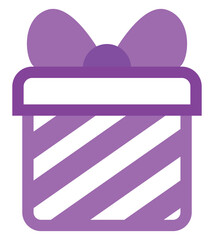 Sticker - Purple present with lines, illustration, vector on a white background