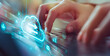 © sitthiphong - Cloud computing technology concept, Hand using laptop with upload data on internet storage.