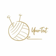 Knitting Fashion Beauty Logo Design Vector Line Drawing