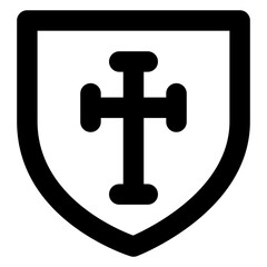 Poster - 
Solid design of catholic shield icon

