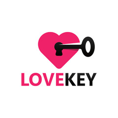 Wall Mural - Love open key logo template design