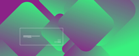 Square shapes composition geometric abstract background. 3D shadow effects and fluid gradients. Modern overlapping forms