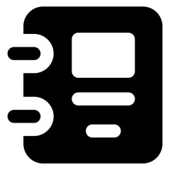 Sticker - 
Icon design of notepad in trendy glyph style 

