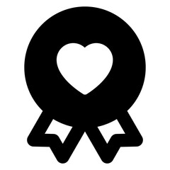 Wall Mural - 
Heart badge icon in filled design, editable vector 

