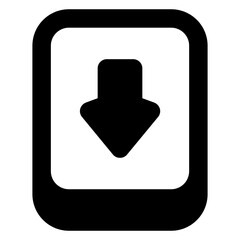 Sticker - 
Glyph design of mobile layout icon

