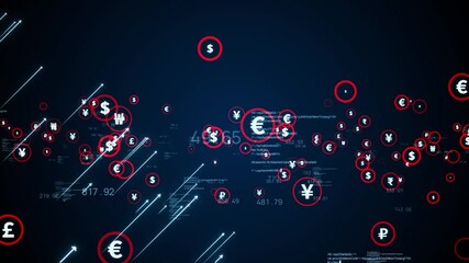 Poster - 通貨と上昇イメージ　経済成長　インフレーション