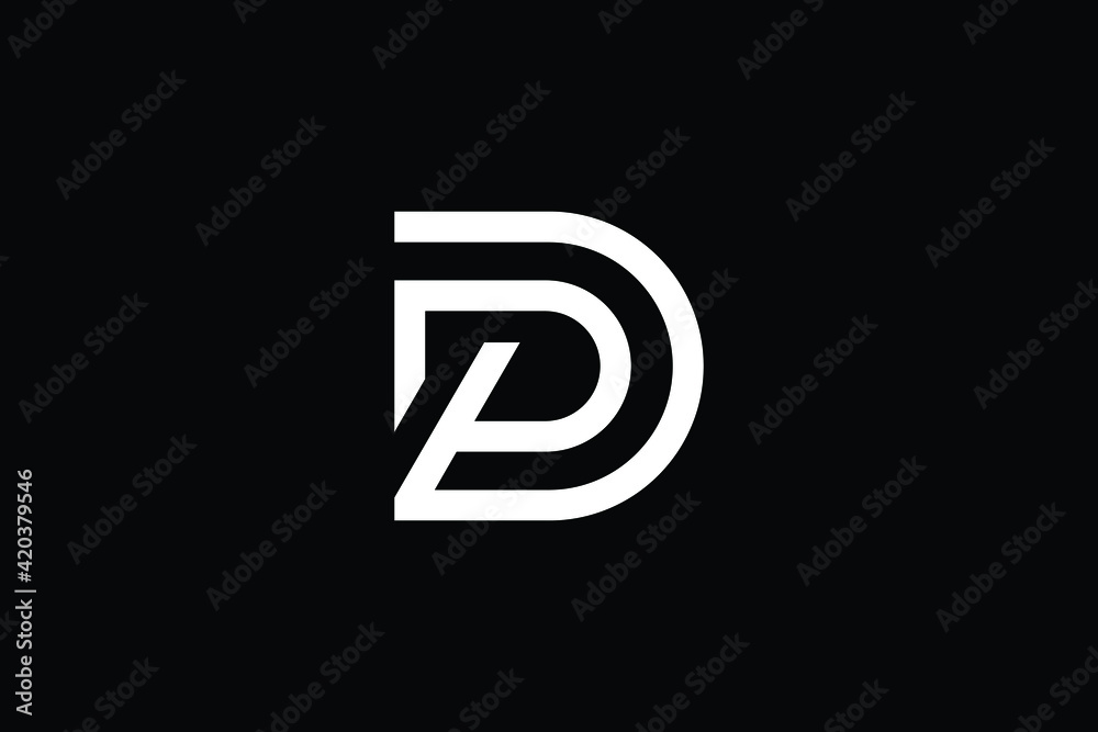 DP logo letter design on luxury background. PD logo monogram initials letter concept. DP icon logo design. PD elegant and Professional letter icon design on black background. D P PD DP - obrazy, fototapety, plakaty 