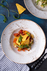 Wall Mural - Mexican salad on a plate. Top view